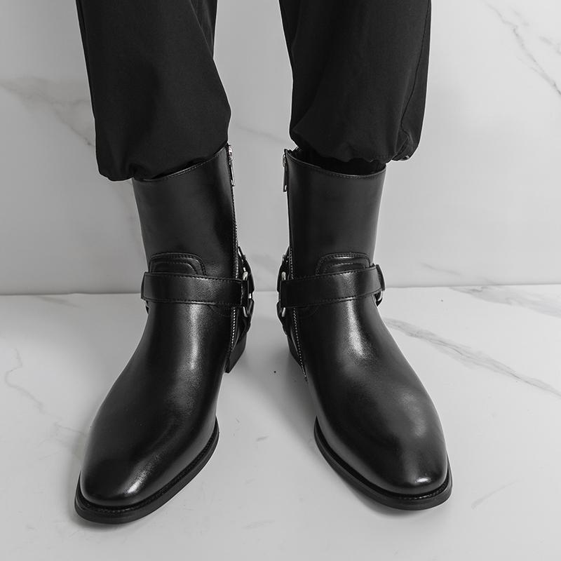 Fashion High Quality Non Slip Sole Wear-resistant Leather Boots Business Casual Men Leather Boots Fashionable and Elegant Chelsea Boots