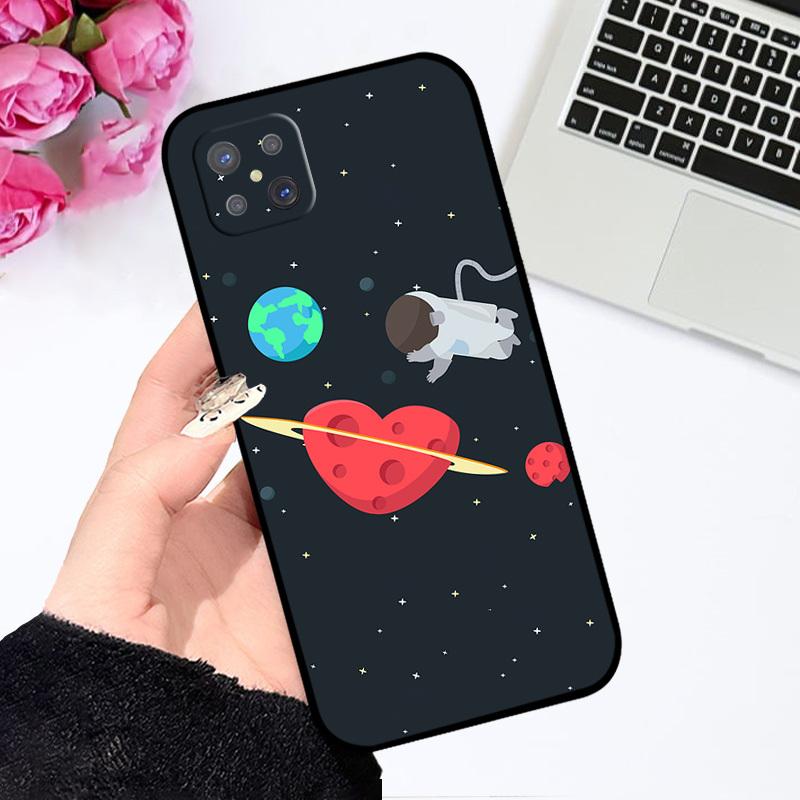 For Oppo Reno4 Z 5G Case Fashion Oil Painting Silicone Soft TPU Back Cover For OPPO A92S Phone Back Bumper Shell Cartoon Coque