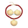 HX6F Shell Jewelry Set with Necklace and Earrings Handmade Accessories for Parties and Weddings Sophisticated Adorment