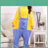 Pijama Enterizo de Forro Polar con Capucha de Minions para Salón y Dormir en Familia