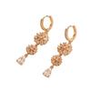 1 Pair Fashion Snowflake Zirconia Tassel Dangle Earrings for Women Golden Earring Jewelry Wedding Party Accessories