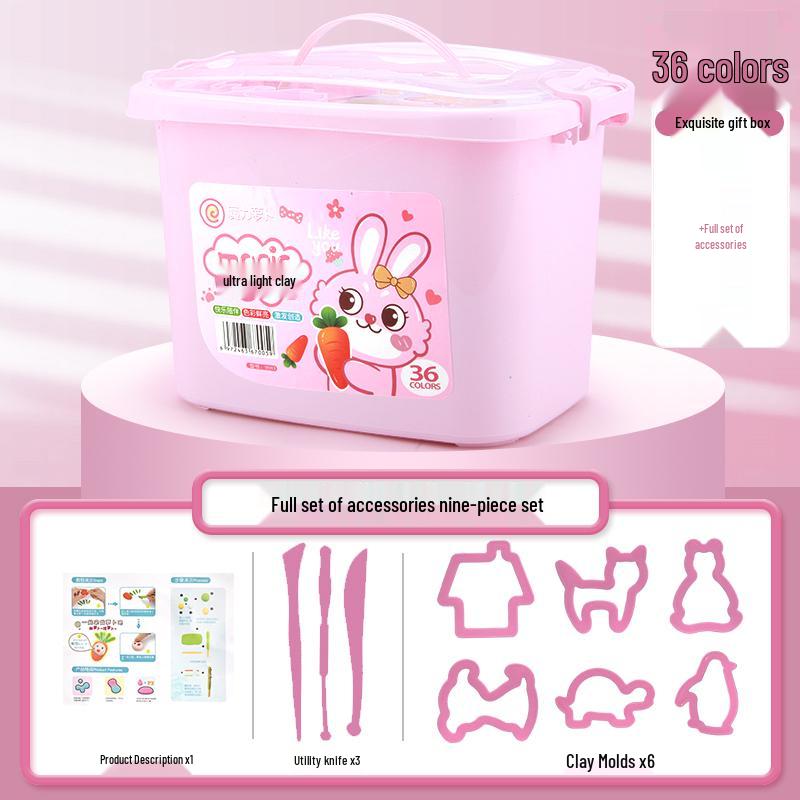 24-Color Large Pack White Clay Plasticine for Toddlers