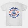 Asian Size Cotton Unisex Tshirt Print T-shirt Cleveland Indians Retro Style T-shirt No-Cut Print Regular Fit
