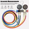 Manifold Gauge Set Air Conditioning Refrigerant Charging Tool 4 Way Dual Value Pressure Gauge with 5ft Hose Brass Quick