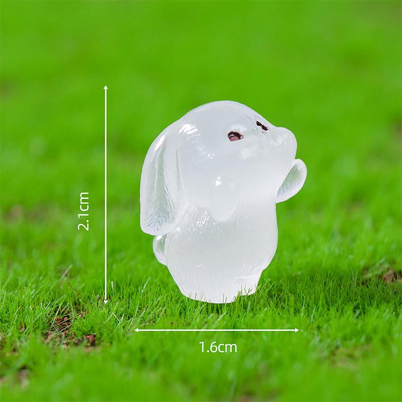 8Pcs Luminous Rabbit Miniature Figurines Fairy Garden Decoration 8 Postures Cute Bunny Home Decor Glow At Night Desk Ornaments