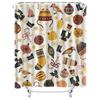 TU Christmas Shower Curtain Festive Holiday Decor Merry Xmas Pattern Bathroom Fabric Backdrop Waterproof Vintage Style Home Deco
