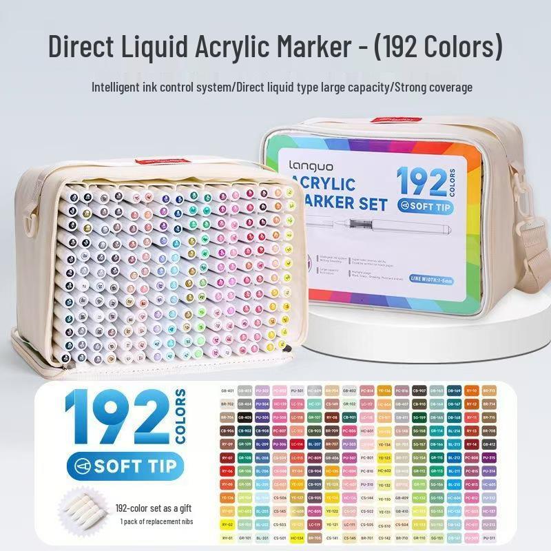 Blue Fruit 240-Color Liquid Ink Acrylic Marker Set for Kids' DIY Painting & Art Projects