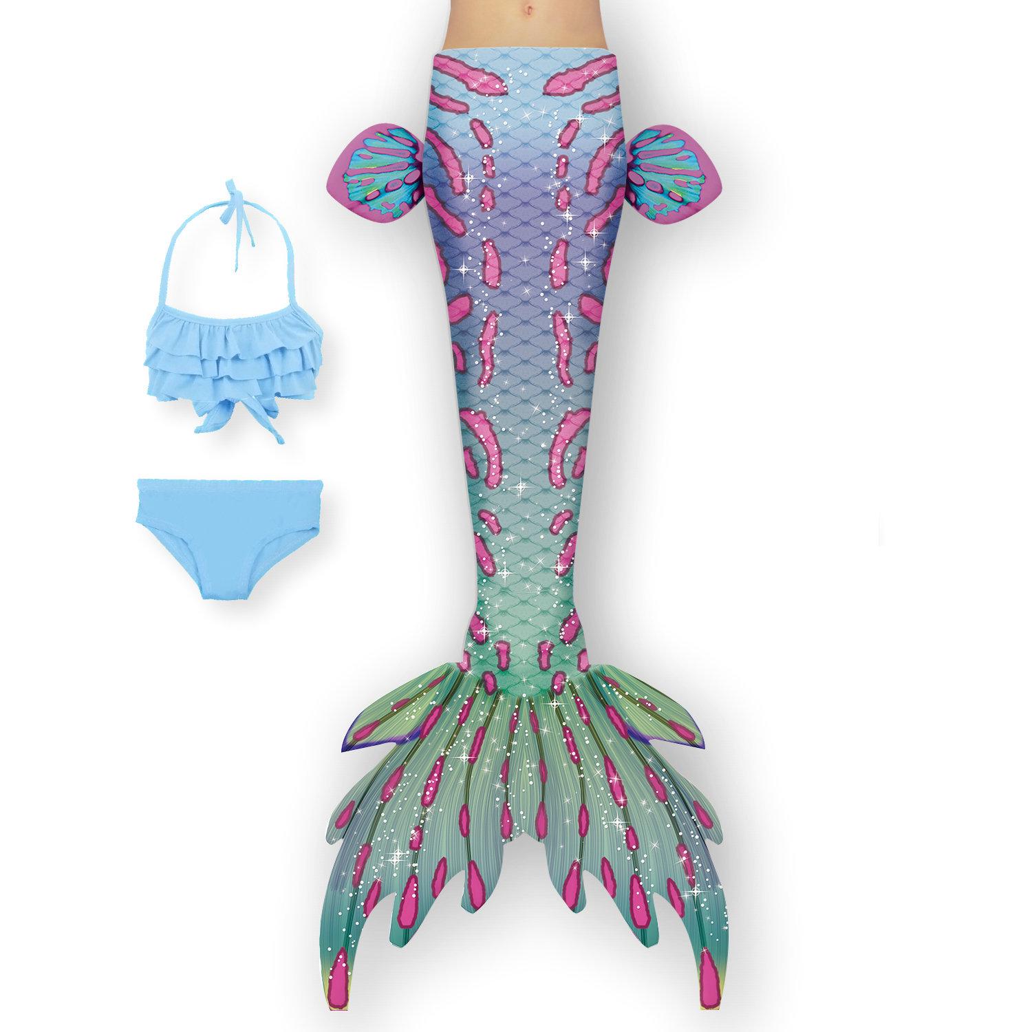 The BAY Zeemeermin Prinses Zwempak Kostuum met Staart voor Kinderen - Nieuwe Stijl voor Meisjes 120 cm