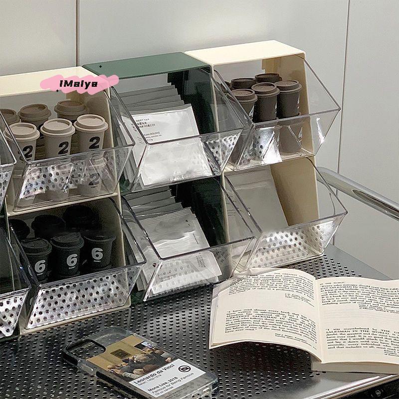 M-1 Stück Acryl Transparente Teebeutel Aufbewahrungsbox Mit Deckel Büro Multifunktionale Aufbewahrungsbox Organizer Kaffeepackung Fachbox