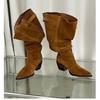 Winter Fashion Women High Boots Suede Pointed Toe Shoes Designer Mid Heels Chelsea Boots 2026 Trend New Gladiator Zapatos Femme