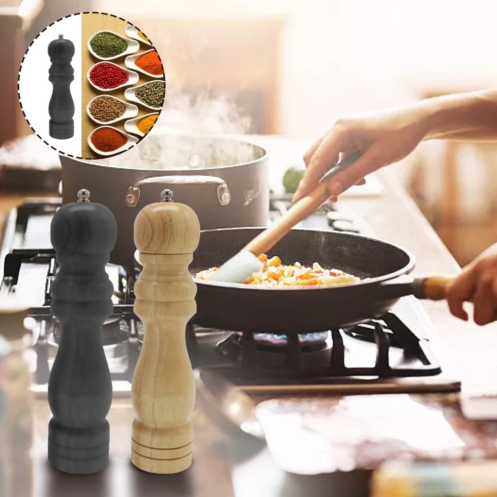 

Деревянная мельница для перца, ручная мельница для соли, кухонные принадлежности чёрный