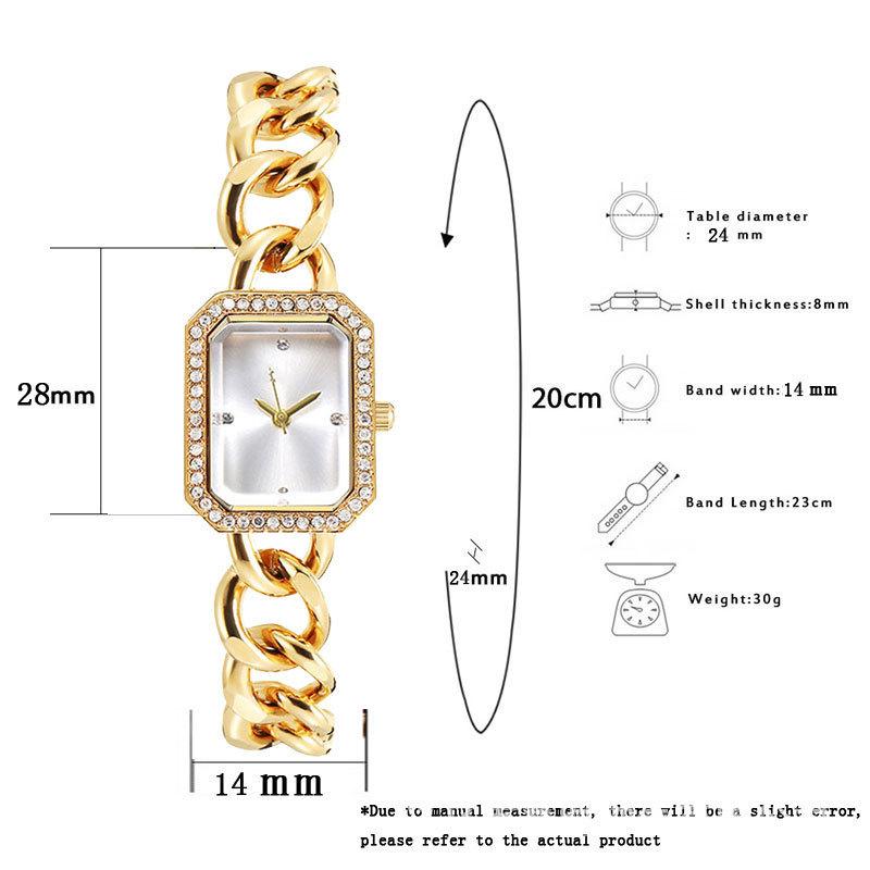 Minimalist Square Dial Chain Strap High-quality Vintage Quartz Watches for Woman Elegant Bracelet Wristwatches Relogio Feminino