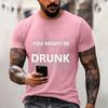 Men's Quirky Casual Loose Fit Letter Print T-Shirt for Daily Wear