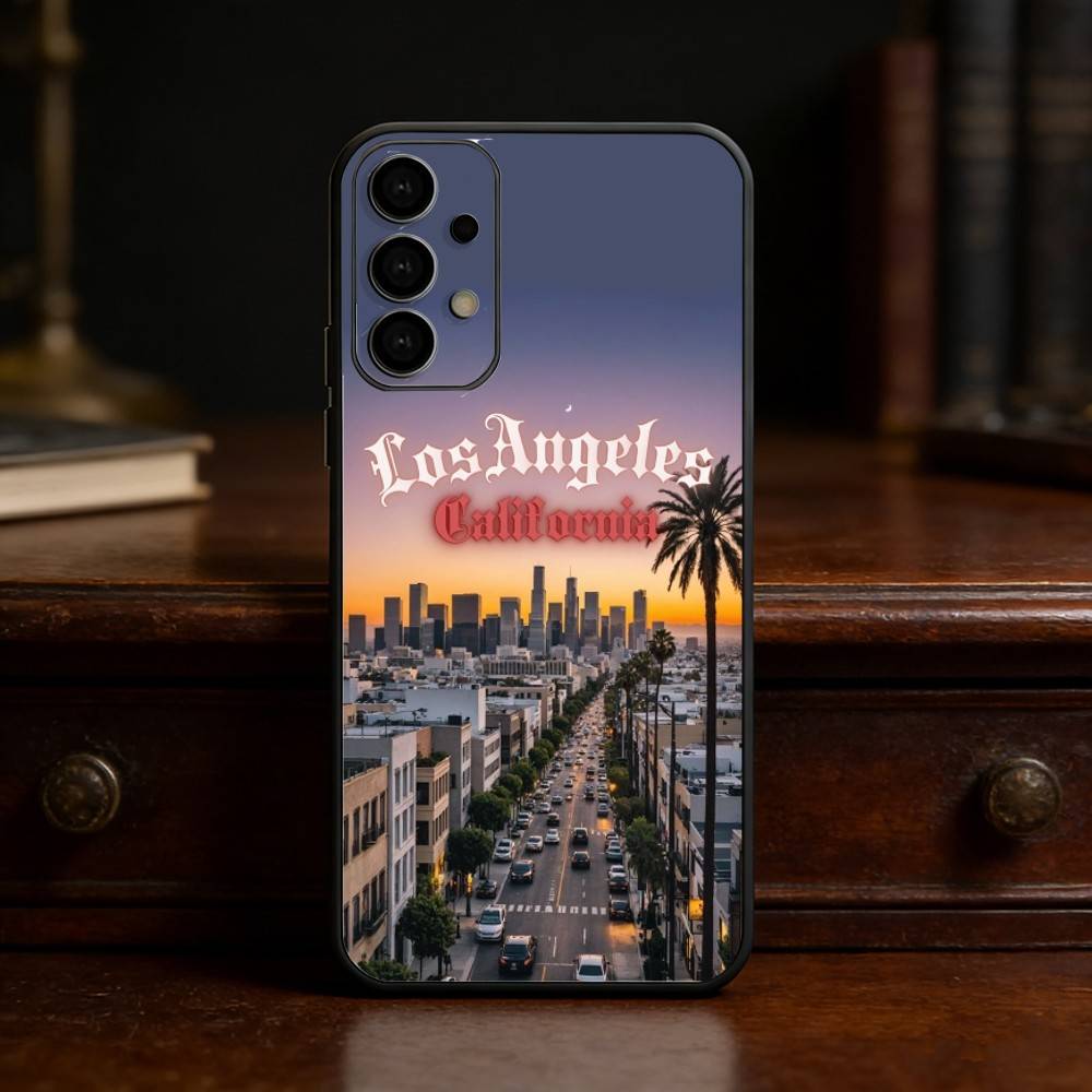

Чехол для телефона Travel Los Angeles California для Samsung S25, S24, S21, S22, S23, S30, Ultra, S20, Plus, Fe, Lite Черный корпус Samsung S21plus