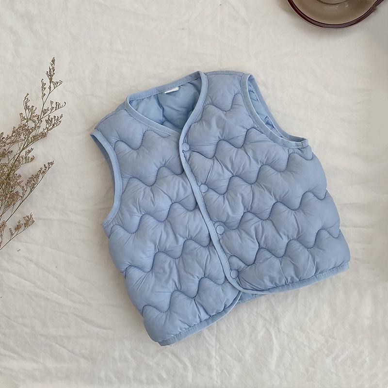 

Детский теплый жилет Зимний для девочек и мальчиков Утепленный жилет Верхняя одежда Детский Подростковый Хлопок Однотонный Куртки Жилет 120 синий