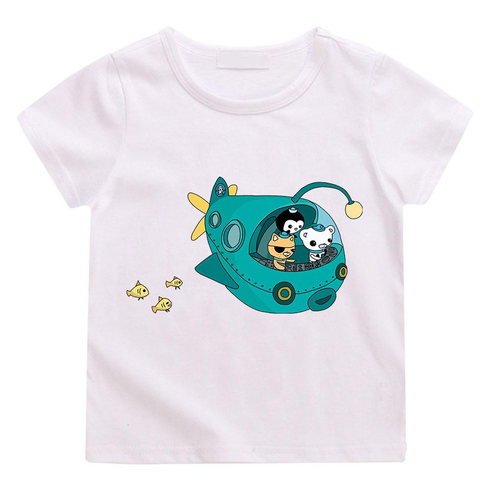 The Octonauts Cartoon Print Anime T-shirt Pure Cotton Cute Funko Tee-shirt Children Camisetas Clothes Tees Top Comic Versatile