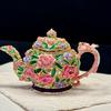 Chińskie Retro Pastoralny Styl Emaliowane Pudełko na Biżuterię Rękodzieło Dekoracja Domu Czajnik Mała Ozdoba Pudełko na Biżuterię