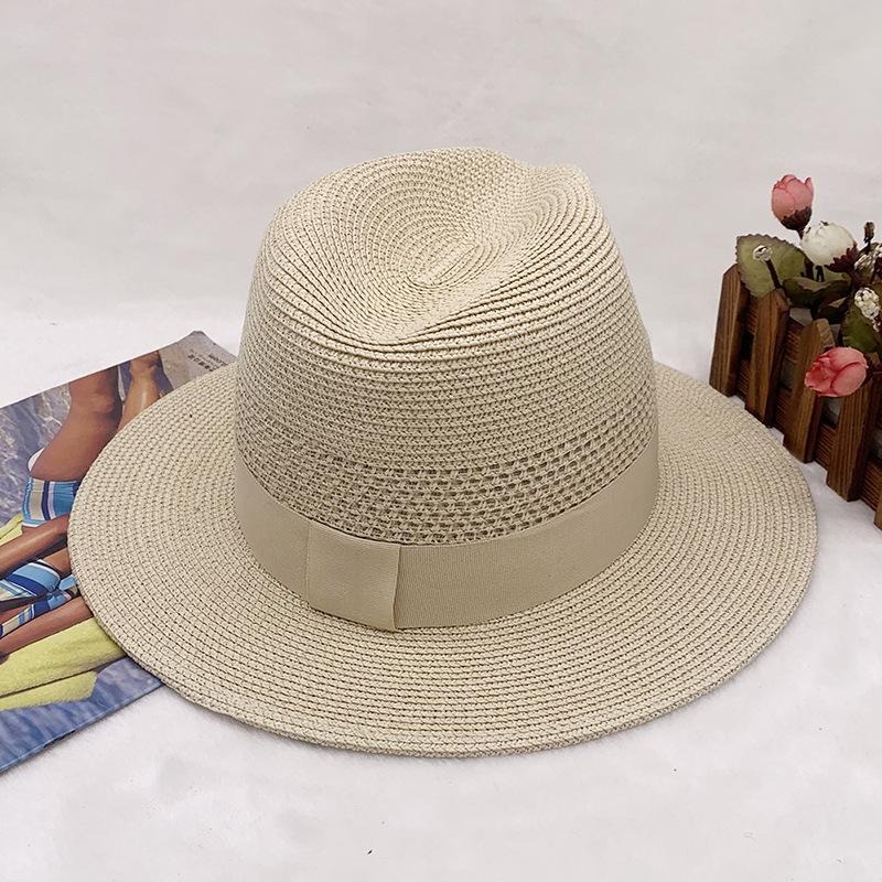 New Big Size Sun Straw Hat Summer Outdoors Sunscreen Beach Sun Hat Trendy Travel Vacation Po Panama Jazz Cap