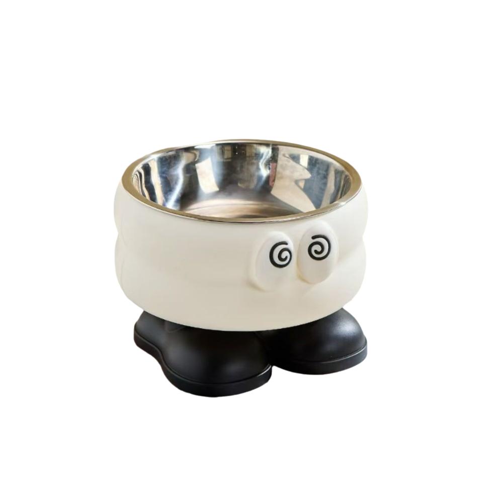 Large Capacity Elevated Pet Bowl Non-Slip Base Cat Drinking Bowl  for Cats and Dogs бежевый
