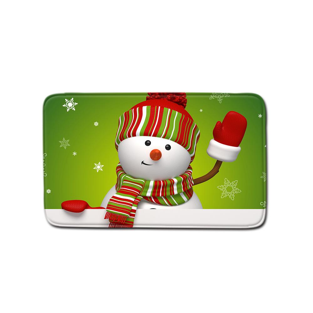 Christmas Bathroom Shower Curtain Four-Piece Combination Floor Mat Bathroom Water Absorbent Non-Slip Door Mat Bedroom Carpet