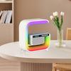 Wireless Charging Speaker Alarm Clock with Colorful Atmosphere Light G-shaped Multi-functional Bluetooth-compatible Desk Lamp Speaker
