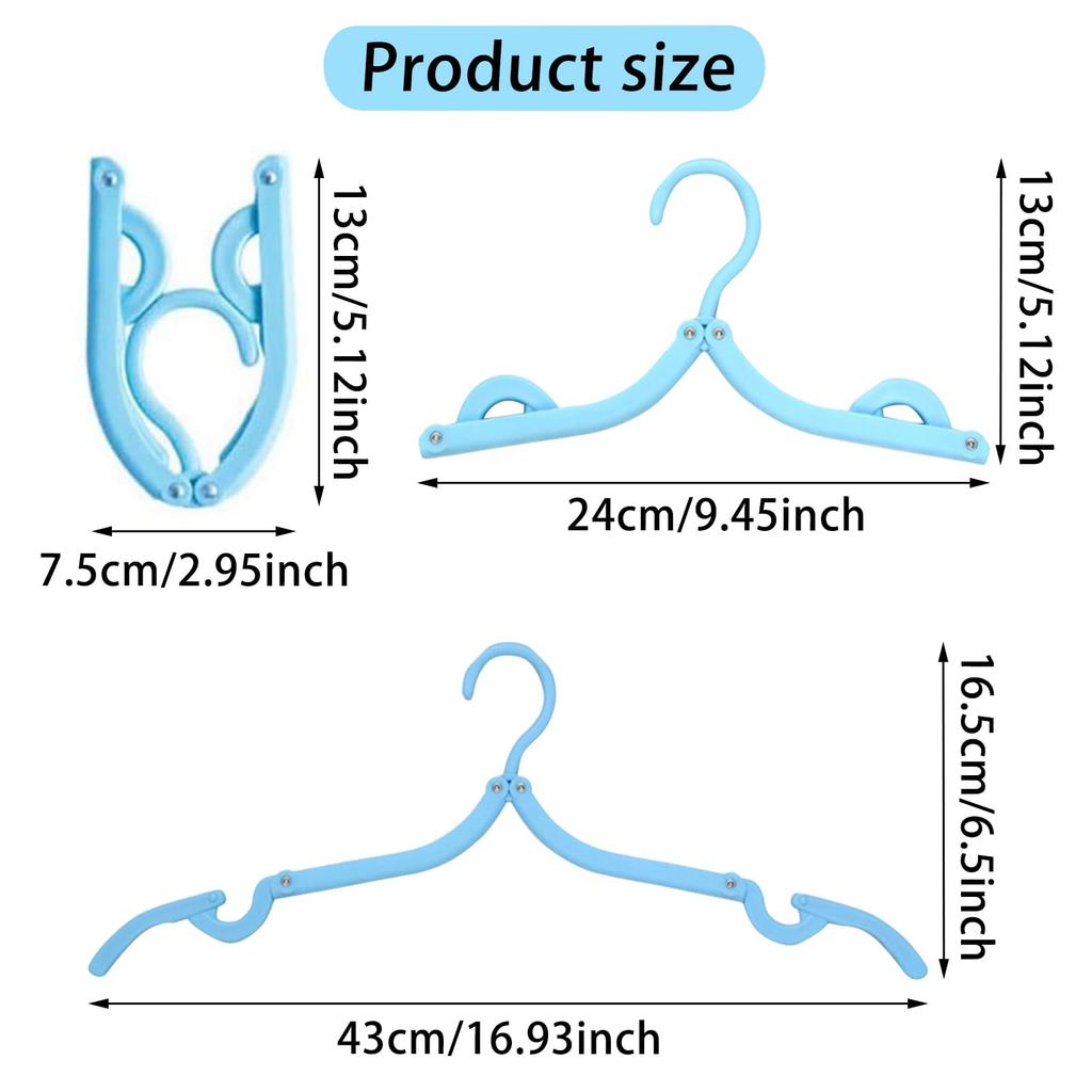 BUYYES 5/10pcs Portable Folding Hanger Plastic Clotheslinger Travel Space Saving Multifunctional Hanger for Suitcase Backpack
