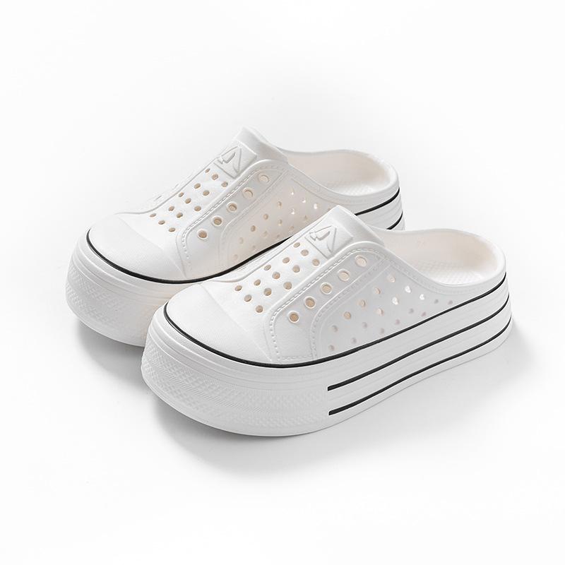

Fashion Thick soled women s perforated shoes summer 2025 new style indoor home and outdoor fashionable cool slippers 36-37