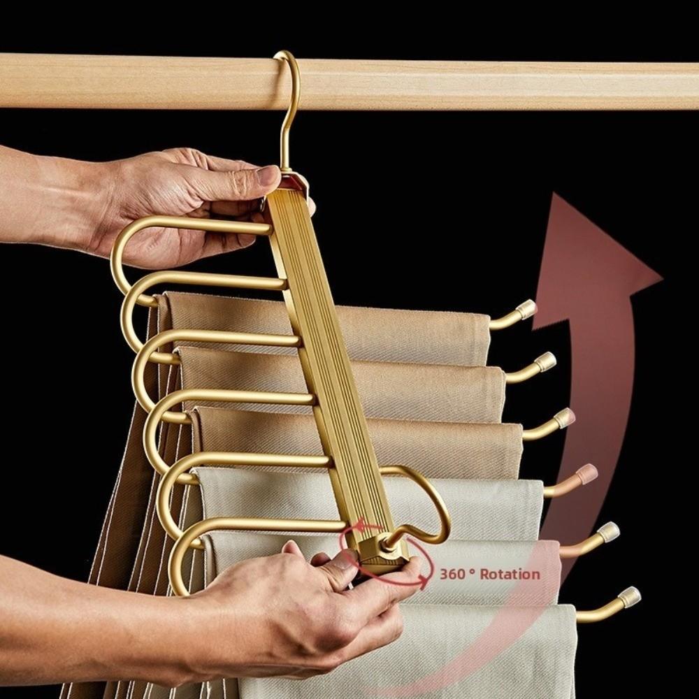 Aluminum Alloy 360°Rotating Hook Hangers Multi-Functional Tie Hangers  Wardrobe Storage