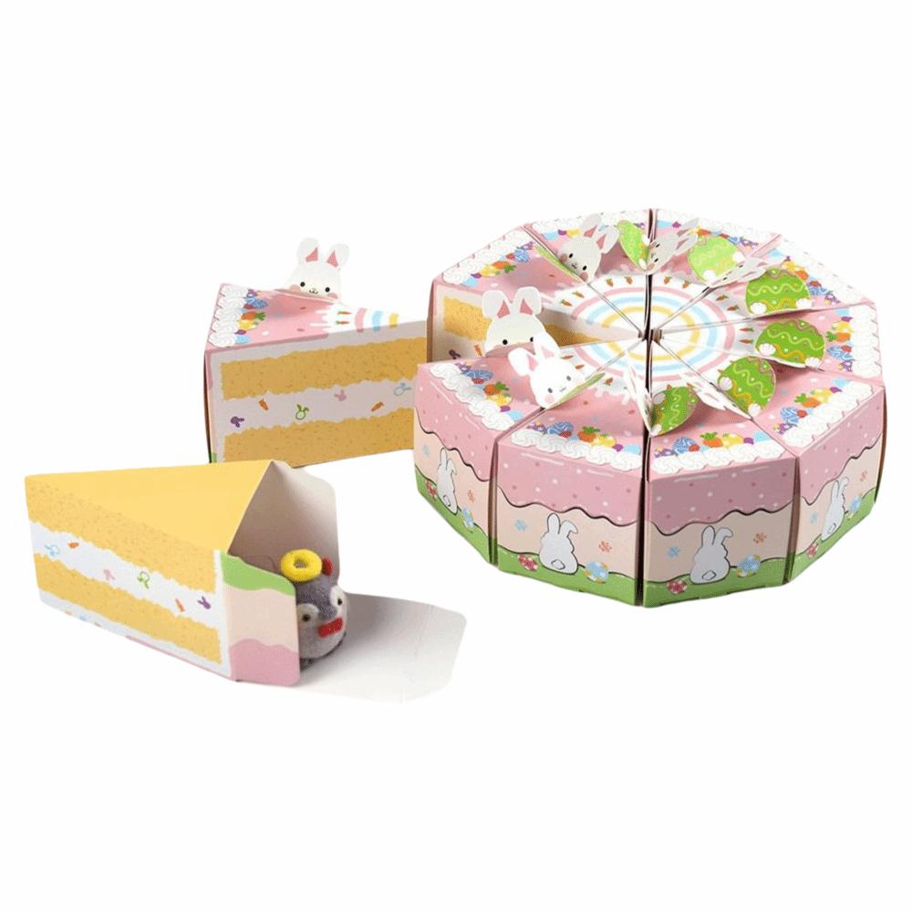 

10PCS Creative Cartoon Rabbit Gift Box Easter Egg Mutlicolor Packaging Box Cookies Snack Sugar Triangular Packing Box Easter 5x5x5cm