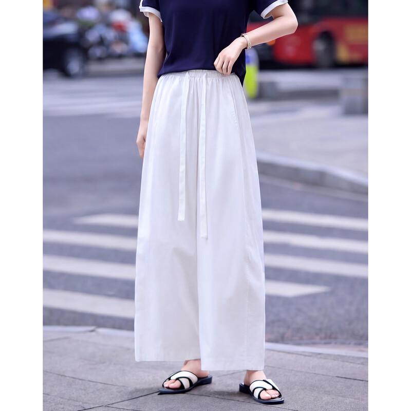 Women s Loose Fit Drawstring Wide-Leg Pants XL грязно-белый