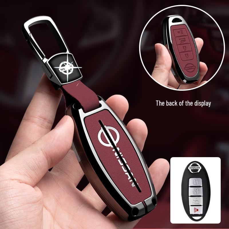 Metal Keychain Cover for Nissan Qashqai, X-Trail, Tiida, Kicks, Murano, Sylphy, Terra