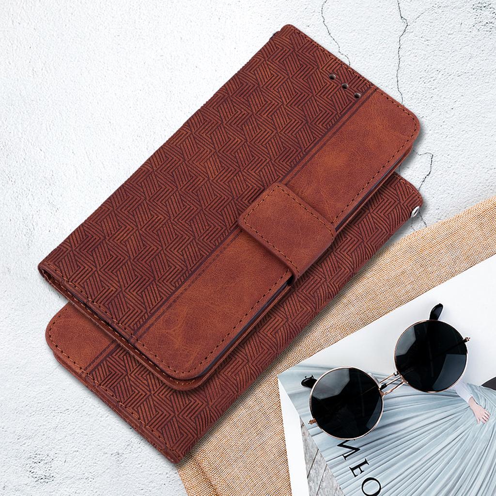 Geometric Embossed Leather Case For Blackview A60/A60 Pro Kickstand Wallet Card Slots Book Cover for Blackview A80/A80 Pro Holster