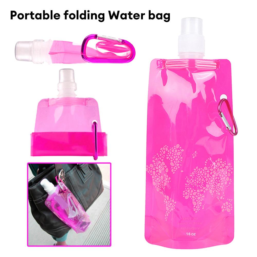 500ml Portable Folding Water Pouch Plastic Outdoor Use Athletic Water Bottle Drink Pouch Camping Picnic Water Pouch