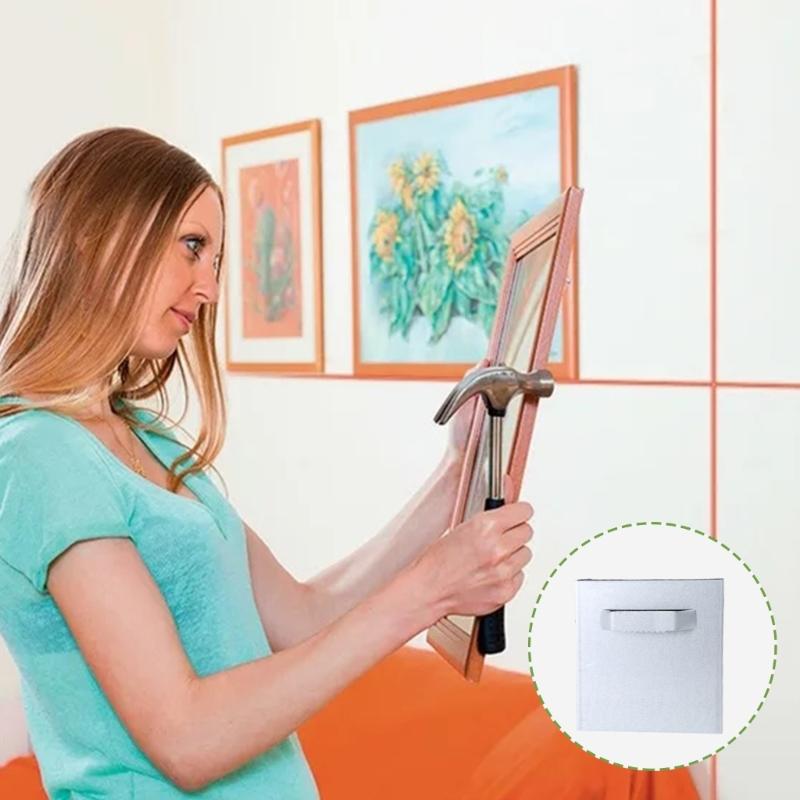 Secure Adhesive Mounting Hangers set easy installs Adhesive Hanging Plates Adhesive Metal Hanger for Art & Photo Displays