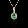 925 Sterling Silver Necklace Natural Zambia Emerald Pendant Pear 6*8mm May Birthstone Fine Jewelry for Women's Party Wear