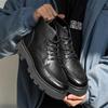 Leather Ankle Boots For Man Genuine Leather Big Size Boots  Designer Formal Platform Casual Boots Fashion