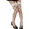 Sweet Polka Dots Thigh High Stockings Thin Slightly Sheer Suspender Stockings White Overknee Socks Women's
