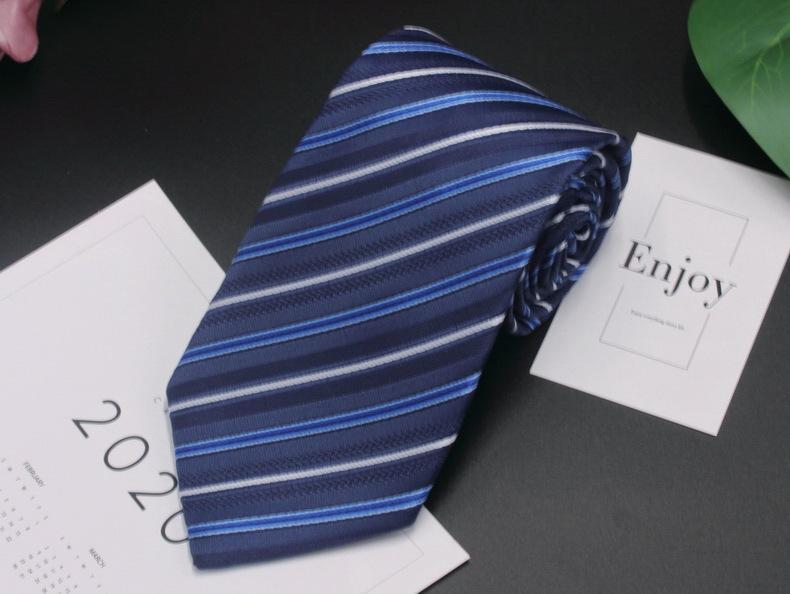 

Мужской 8 см профессиональный жаккардовый шелковый полиэстеровый полосатый деловой галстук ручной работы