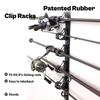 Vertical/Horizontal Wall Mounted Fishing Rod Hanger Storage Fishing Rod Rack Holder Holds 6 Fishing Rods Display Stand