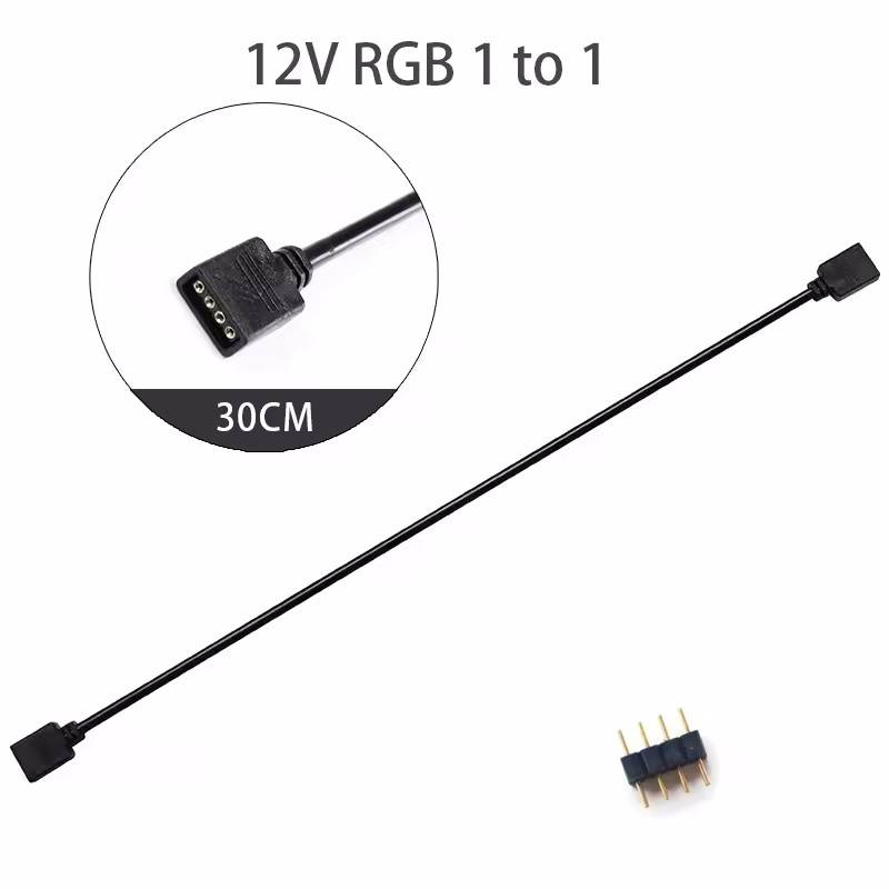 ARGB SYNC Splitter 1V 1 Pin 11V 1 Pin 1 to 1/1/1/1 11CM Mainboard ARGB Extension Cable with Protective Cap for Computer Chassis