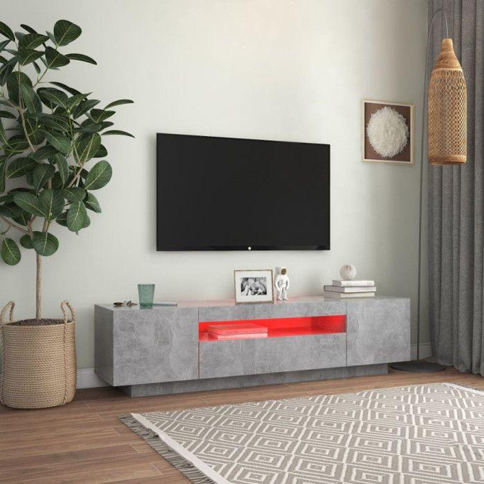 VidaXL Meuble TV avec Lumières LED, Armoire de Télévision, Meuble Télé de Salon, Armoire Basse Salle de Séjour Intérieur, 804431