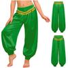 Kids Girls Belly Dance Bloomers Braid Trim Sequin Tassels Loose Pants Side Invisible Zipper for Halloween Theme Party Stage Performance