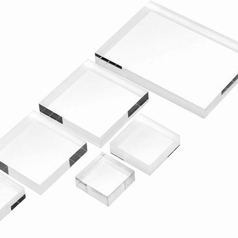 

6Pcs High Transparency Acrylic Stamp Block Set DIY Clear Stamp Display Block Card Making 6Pcs Square