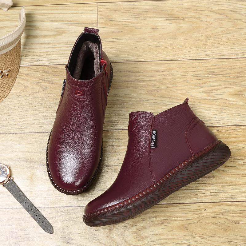 Mode Damen Chelsea Boots Damen Echtleder Schuhe Handgefertigt Reißverschluss Flache Damen Stiefeletten Damen Retro Schuhe Plateau Schuhe