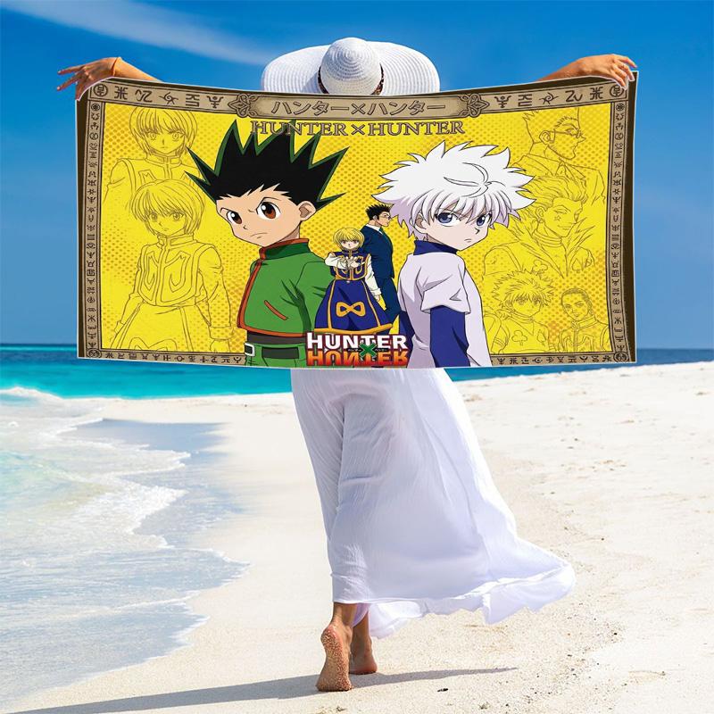 Anime HUNTER×HUNTER Print Beach Towel, Large Soft Quick Dry Towel for Beach Camping Swimming