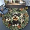 Tappeto Rotondo Schnauzer, Tappeto per Soggiorno Camera da Letto Divano Sala Giochi Decorazione, Tappetino Antiscivolo