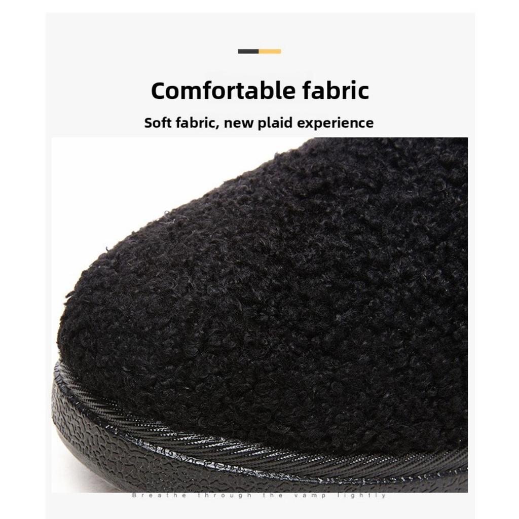 Winter New Cotton Shoes with Plush and Thick Thickness, Soft Soled Cotton Boots for Home Snow Boots