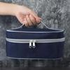 Tragbares Edelstahl-Schüssel- und Löffel-Set mit blauem Beutel