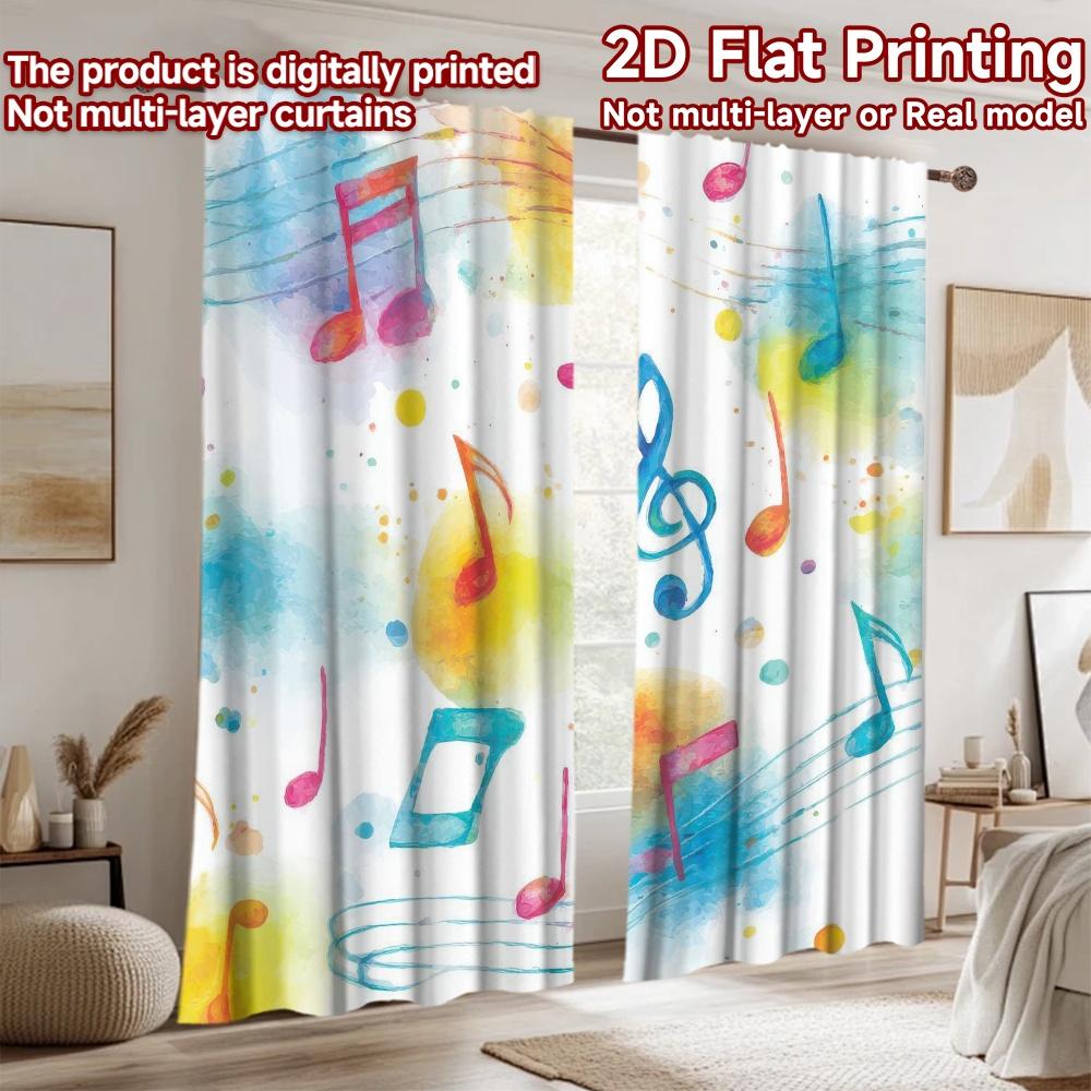 2D Flat Photography Backdrop Tapestry Colorful Musical Notes 100% Polyester Festive Wall Decor Perfect for Suitable for