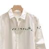 Men's Floral Embroidered Long Sleeve Shirt Casual Pocket Detail Oversized Streetwear Top